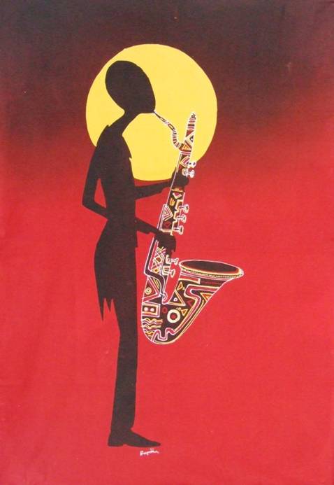 Musical - Saxophone - Red (70x100cm)
